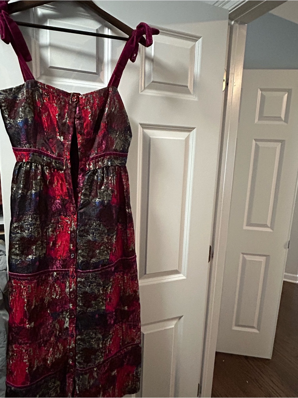 Tuckernuck Red Floral Tie-Shoulder Midi Dress - Picture 2 of 2